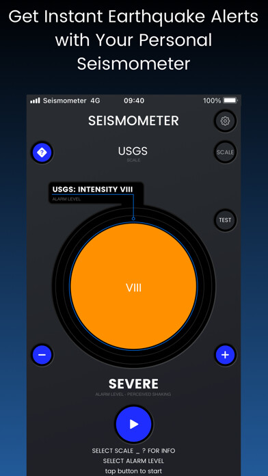 Emulate iPhone app Seismometer - Earthquake Alarm using MyAndroid