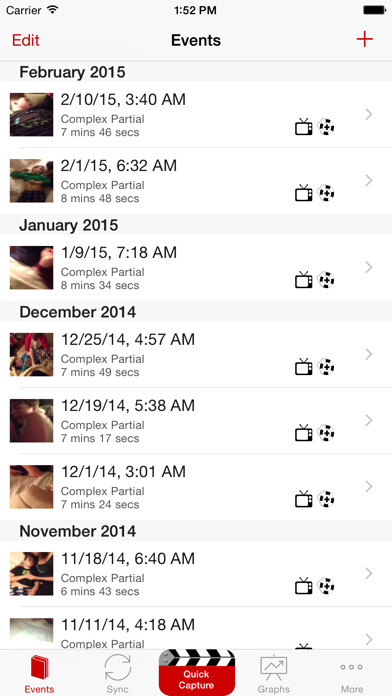 Emulate iPhone app Seizure Log using MyAndroid