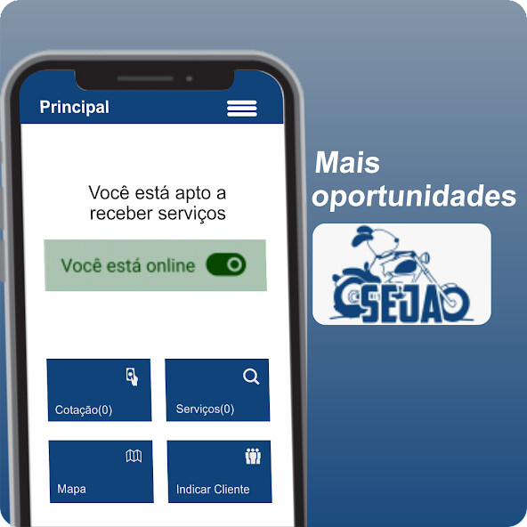 Run android online APK Seja Entregas - Profissional from MyAndroid or emulate Seja Entregas - Profissional using MyAndroid