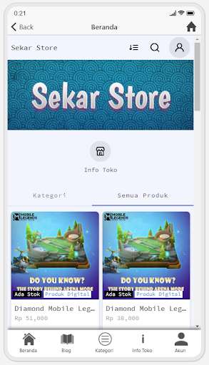 Run android online APK Sekar Store from MyAndroid or emulate Sekar Store using MyAndroid