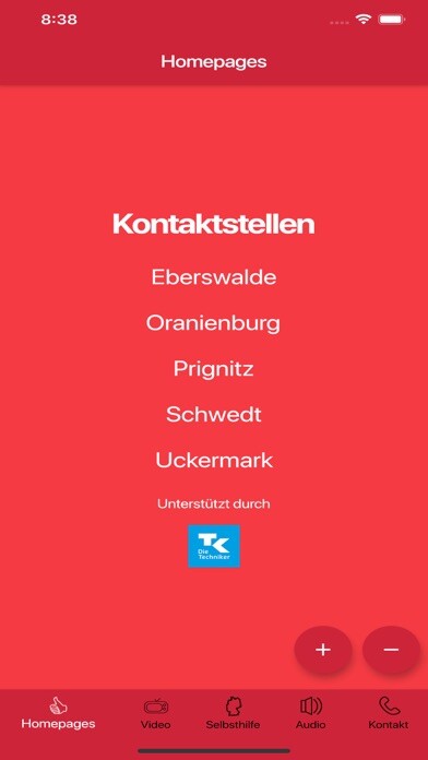 Emulate iPhone app Selbsthilfe Brandenburg Nord using MyAndroid