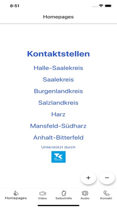 Emulate iPhone app Selbsthilfe Sachsen-Anhalt Süd using MyAndroid