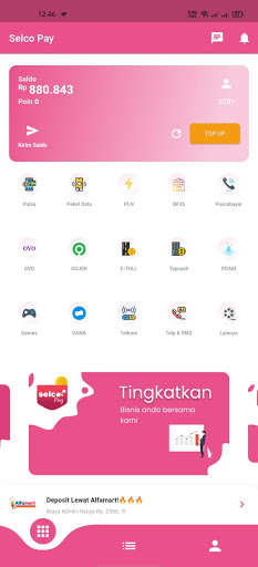 Run android online APK Selco Pay - Agen Pulsa, Paket Data & PPOB from MyAndroid or emulate Selco Pay - Agen Pulsa, Paket Data & PPOB using MyAndroid