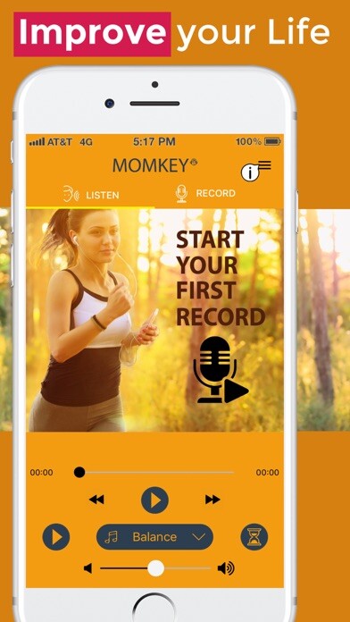 Emulate iPhone app Self Hypnosis Own Voice using MyAndroid