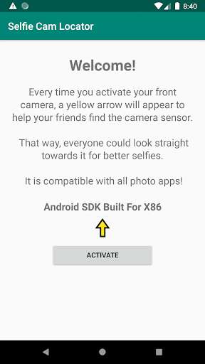 Run android online APK Selfie Cam Locator from MyAndroid or emulate Selfie Cam Locator using MyAndroid
