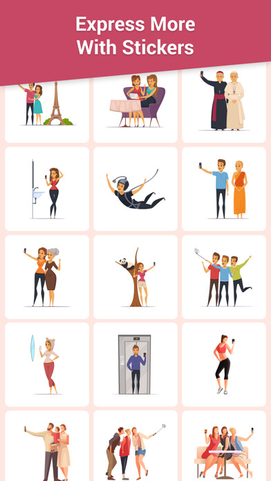 Emulate iPhone app Selfie Lifestyle Stickers using MyAndroid