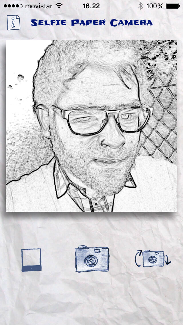 Emulate iPhone app Selfie Paper Camera - Your selfies pictures in sketch mode using MyAndroid Emulate iPhone app Selfie Paper Camera - Your selfies pictures in sketch mode using MyAndroid