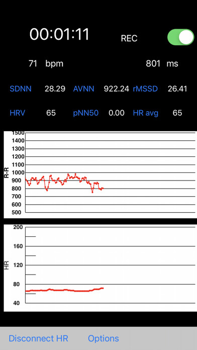 Emulate iPhone app SelfLoops HRV using MyAndroid