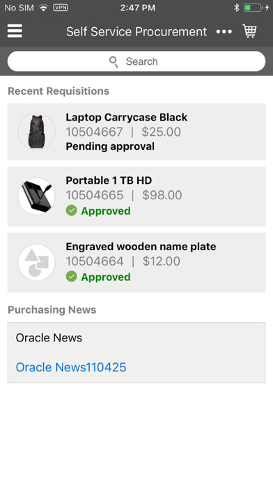 Emulate iPhone app Self Service Procurement Cloud using MyAndroid Emulate iPhone app Self Service Procurement Cloud using MyAndroid