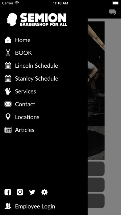 Emulate iPhone app Semion Barbershop For All using MyAndroid