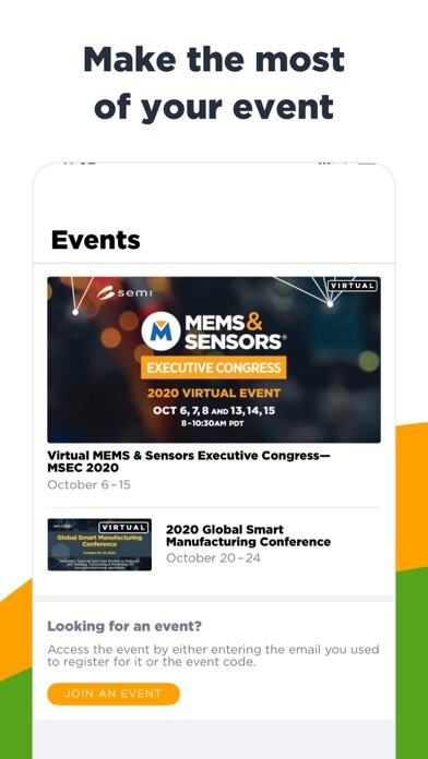 Emulate iPhone app SEMI Virtual Events using MyAndroid Emulate iPhone app SEMI Virtual Events using MyAndroid