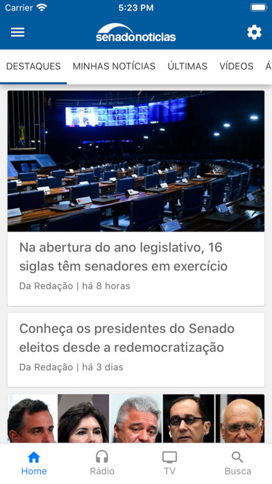 Emulate iPhone app Senado Notícias using MyAndroid Emulate iPhone app Senado Notícias using MyAndroid