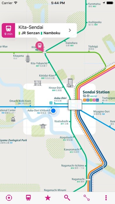 Emulate iPhone app Sendai Rail Map Lite using MyAndroid