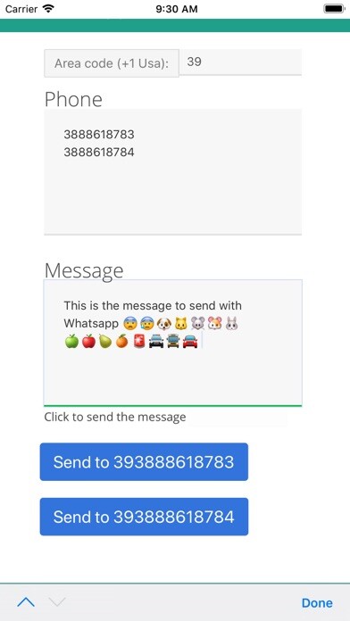 Emulate iPhone app SendApp Click using MyAndroid