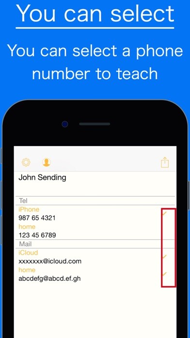 Emulate iPhone app Send Contact Info -Sending- using MyAndroid