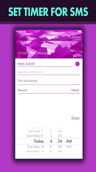 Emulate iPhone app Send it Later - Sms Scheduler To Send Messages Later using MyAndroid