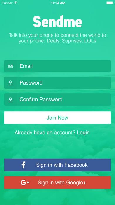 Emulate iPhone app Sendme App using MyAndroid