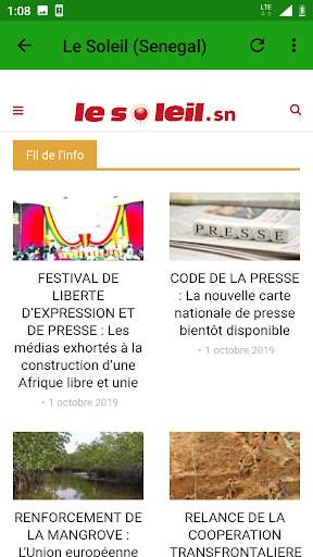 Emulate Android APK Senegal Newspapers