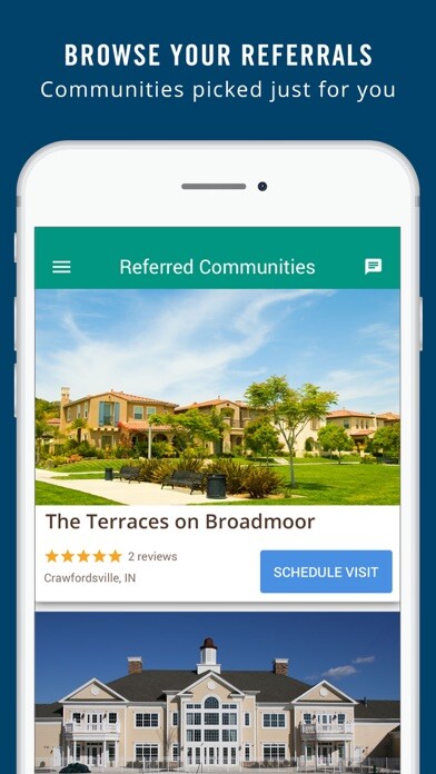 Emulate iPhone app Senior Living Finder using MyAndroid