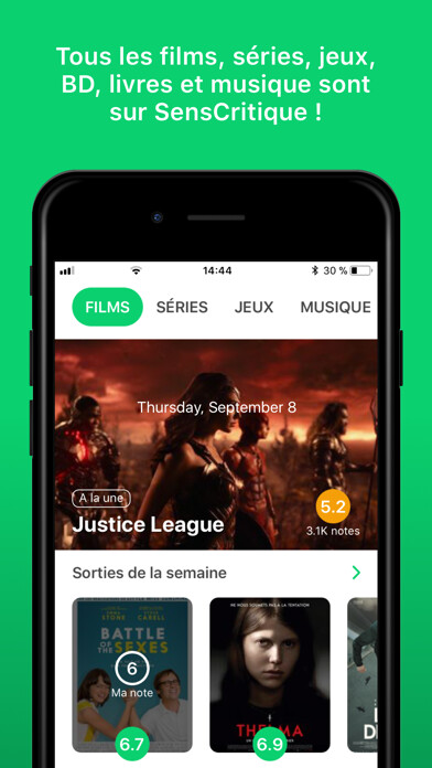 Emulate iPhone app SensCritique - Films, Sries.. using MyAndroid