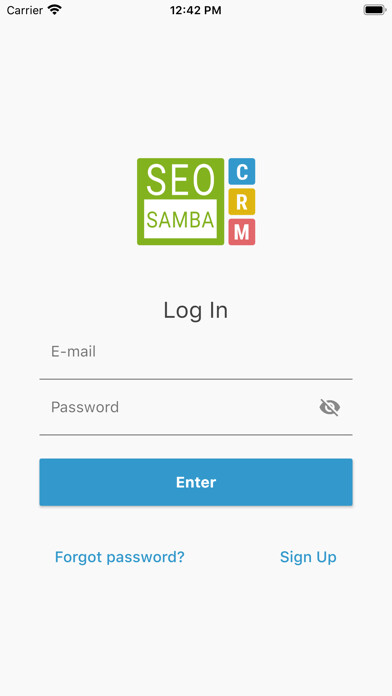 Emulate iPhone app SeoSamba Mobile CRM using MyAndroid