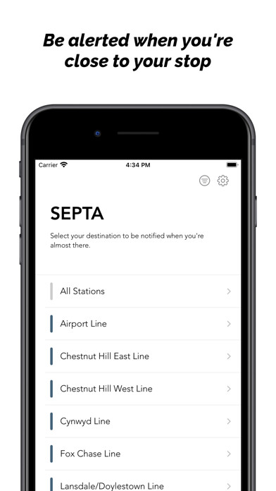 Emulate iPhone app SEPTA Destinations - Arrive using MyAndroid