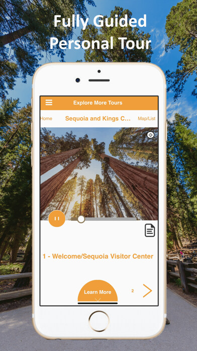 Emulate iPhone app Sequoia, Kings Canyon GPS Tour using MyAndroid