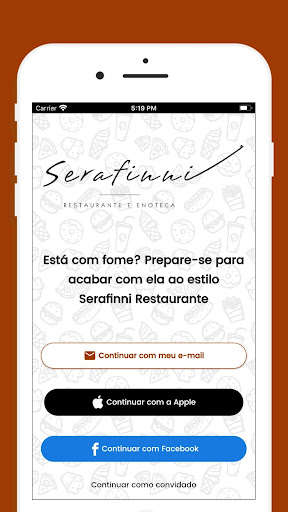 Emulate Android APK Serafinni Restaurante