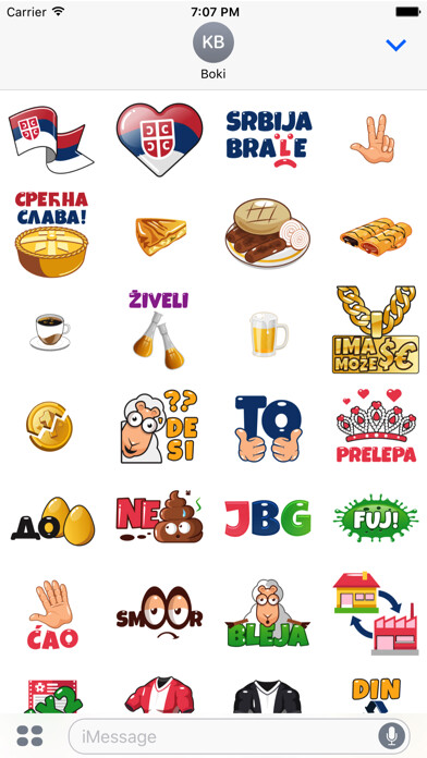 Emulate iPhone app SerbMoji - Serbian Stickers using MyAndroid
