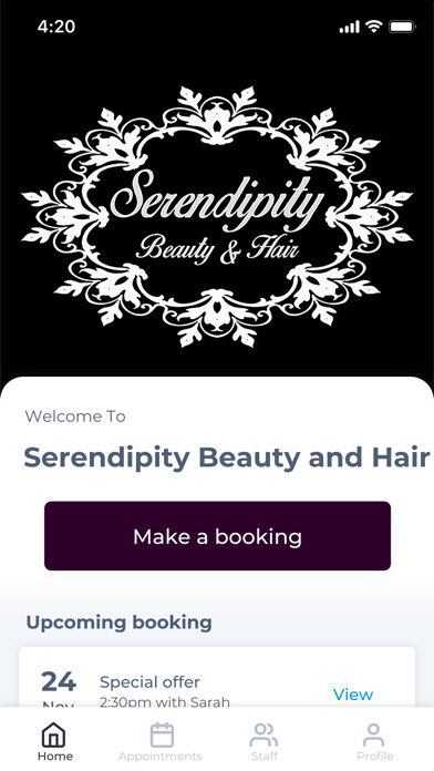 Emulate iPhone app Serendipity Beauty and Hair using MyAndroid