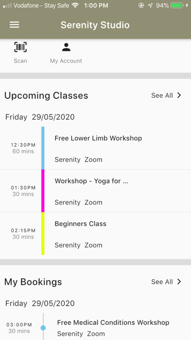 Emulate iPhone app Serenity Bookings App using MyAndroid Emulate iPhone app Serenity Bookings App using MyAndroid