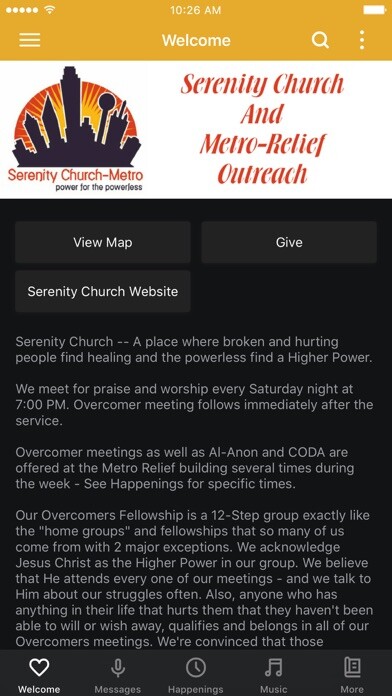 Emulate iPhone app Serenity Church using MyAndroid Emulate iPhone app Serenity Church using MyAndroid
