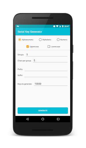 Run android online APK Serial Key Generator from MyAndroid or emulate Serial Key Generator using MyAndroid