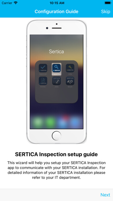 Emulate iPhone app Sertica Inspection 3 using MyAndroid
