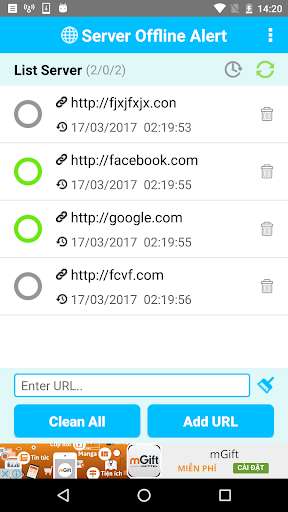 Run android online APK Server Offline Alert from MyAndroid or emulate Server Offline Alert using MyAndroid