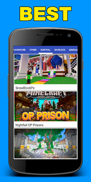 Run android online APK Servers for Minecraft PE from MyAndroid or emulate Servers for Minecraft PE using MyAndroid