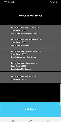Emulate Android APK Server Status (for Minecraft) Emulate Android APK Server Status (for Minecraft)