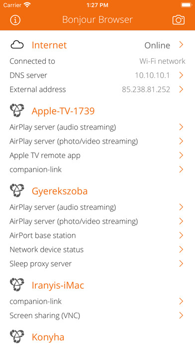 Emulate iPhone app Service Browser using MyAndroid
