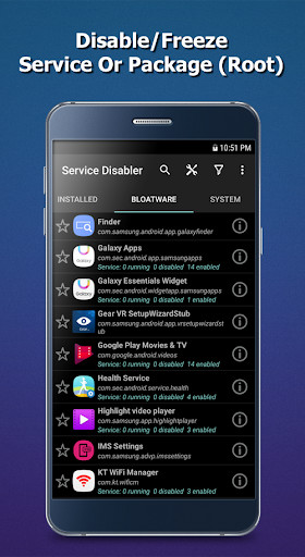 Run android online APK Service Disabler from MyAndroid or emulate Service Disabler using MyAndroid
