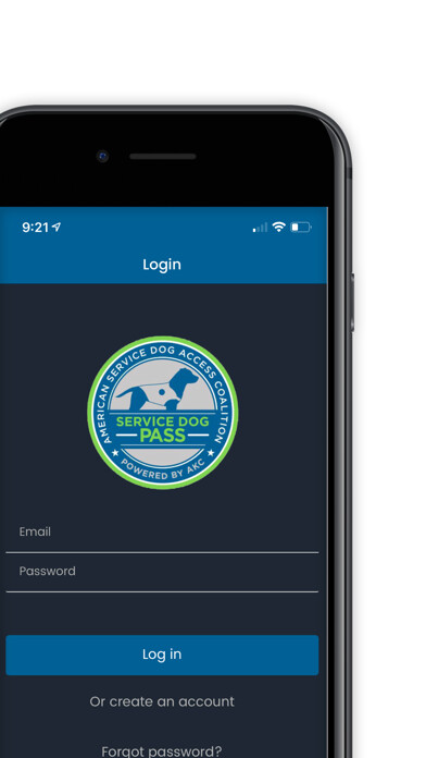 Emulate iPhone app Service Dog Pass using MyAndroid