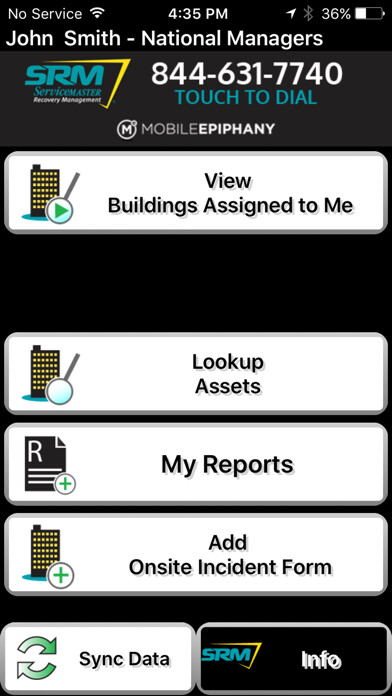 Emulate iPhone app ServiceMaster Recovery Mgmt using MyAndroid