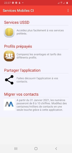 Run android online APK Services Mobiles Cte dIvoire from MyAndroid or emulate Services Mobiles Cte dIvoire using MyAndroid