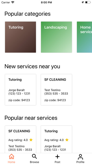 Emulate iPhone app Servify - Find Local Services using MyAndroid