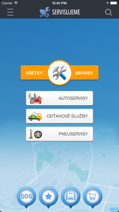 Emulate iPhone app Servisujeme using MyAndroid