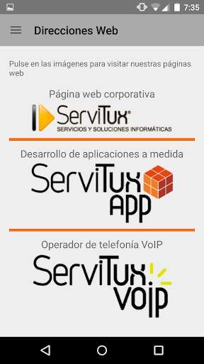 Run android online APK ServiTux App from MyAndroid or emulate ServiTux App using MyAndroid