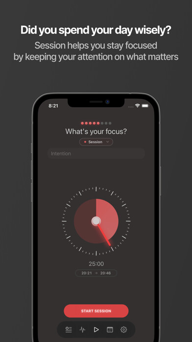 Emulate iPhone app Session - Pomodoro Focus Timer using MyAndroid