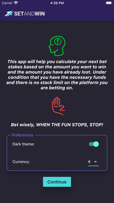 Emulate iPhone app SetAndWin. Bets calculator using MyAndroid Emulate iPhone app SetAndWin. Bets calculator using MyAndroid