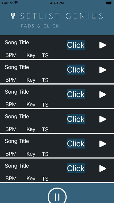 Emulate iPhone app Setlist Genius - Pads & Click using MyAndroid Emulate iPhone app Setlist Genius - Pads & Click using MyAndroid