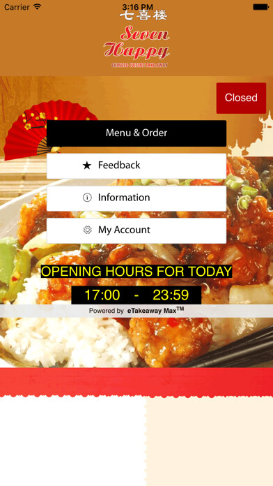 Emulate iPhone app Seven Happy Chinese Takeaway using MyAndroid Emulate iPhone app Seven Happy Chinese Takeaway using MyAndroid
