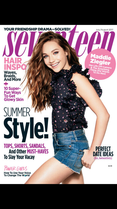 Emulate iPhone app Seventeen Magazine US using MyAndroid